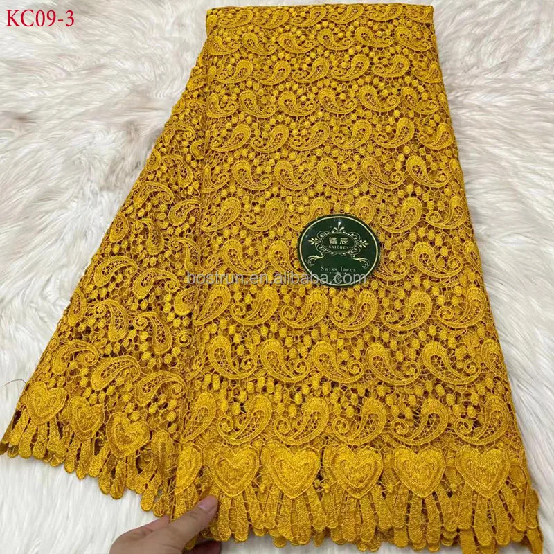 KC09  2024 african high quality lace fabric nigerian african guipure lace for the bride