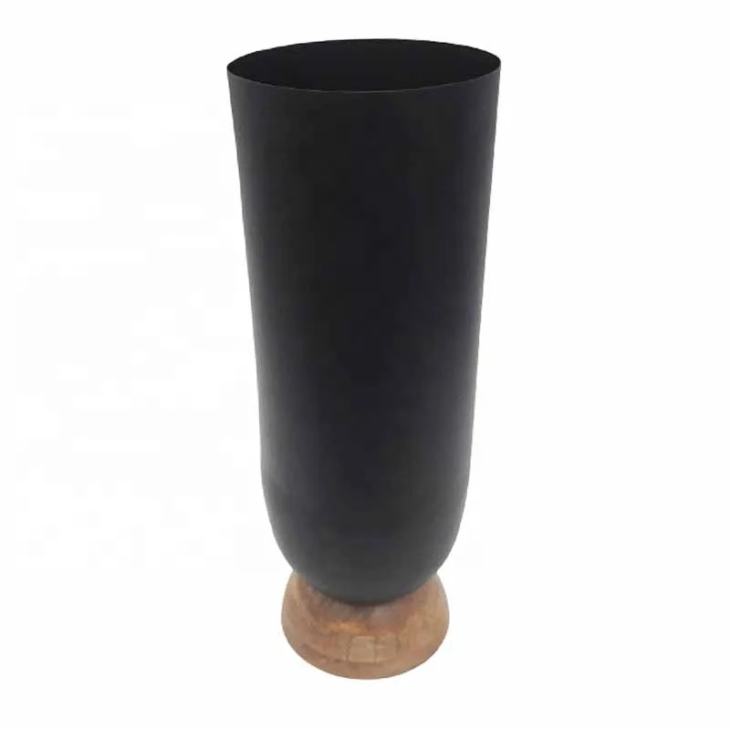 Wholesale Bulk Fancy Design Modern High Quality Metal And Wooden Flower Vase For Home Decor Table Top Wall Floor Decorative