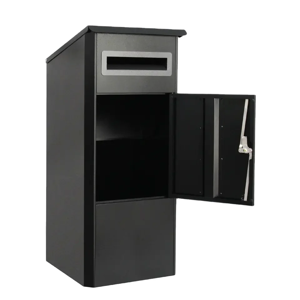 Parcel Drop Box Galvanized Mailboxes ODM Letterboxes Stainless Steel Metal Outdoor Smart Lockable Wall Mounted Drop Mailbox OEM