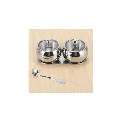 metal Handmade Safran steel Spice and Herb Storage Container salt & Sugar sprinkle Bowl steel silver Color With Different Sizes