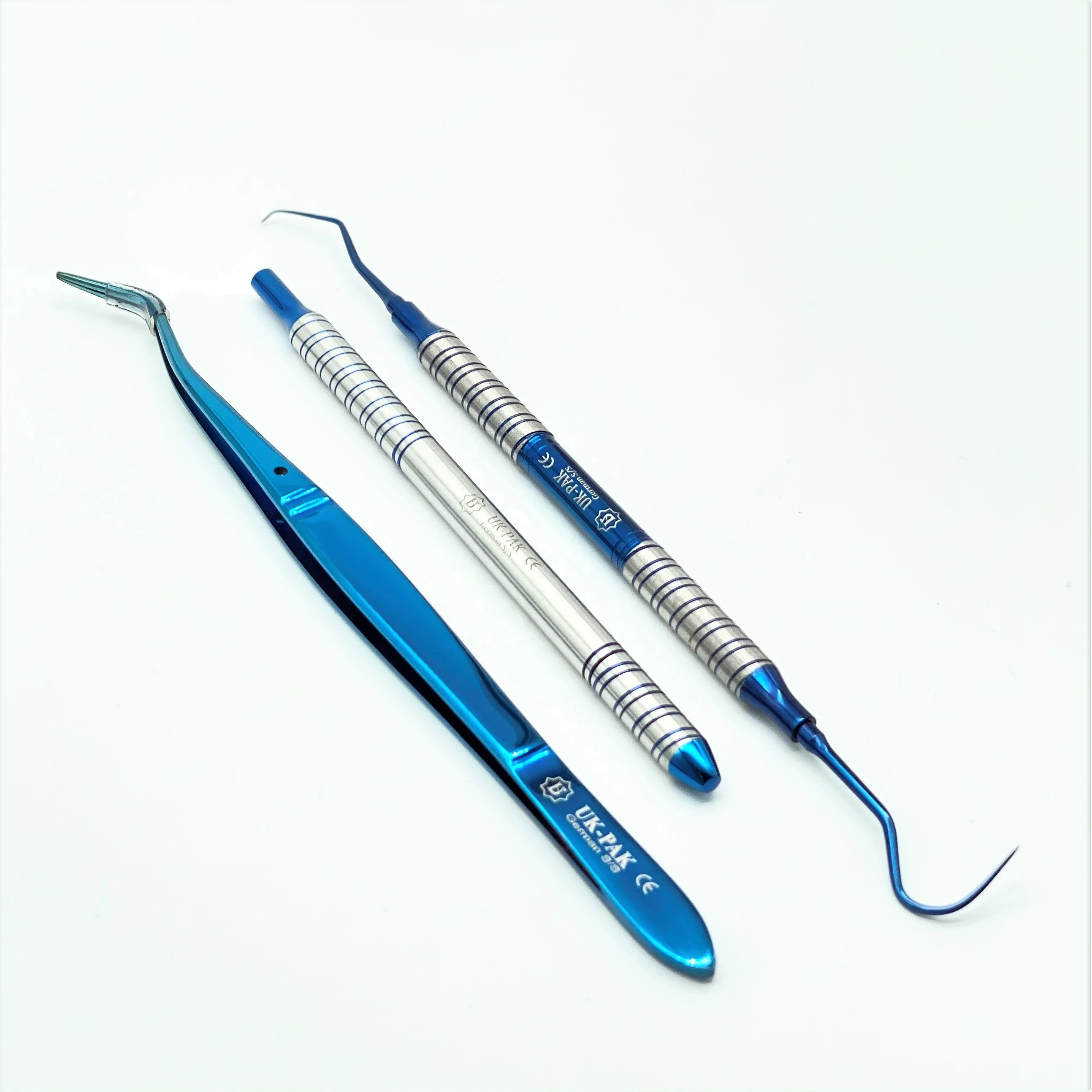 Dental Periodontal micro surgery kit  Scissors Mirror handle Suction tube with leather pouch