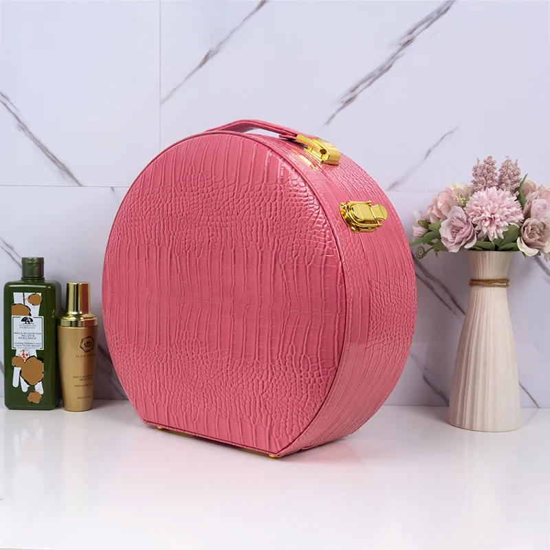 Tabletop Mirror Cosmetics Station Makeup Case with Dimmable LED Lights and Carrying handle