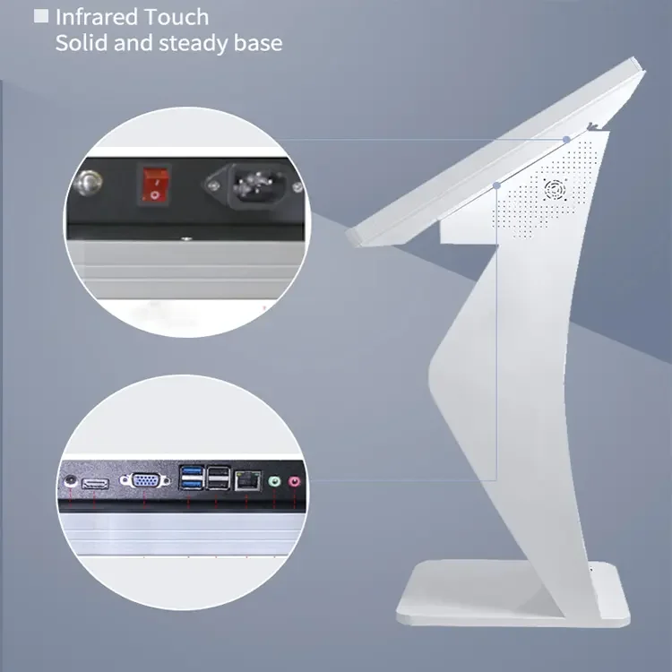 Floor Mounted Advertising LCD Screen 55 Inch Android Kiosk Touch Screen Display Information Digital Signage