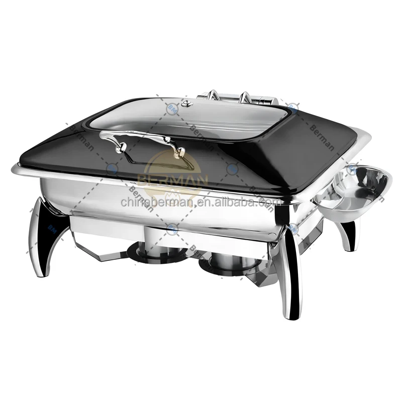 kitchen accessory China factory new arrival best sold black color 9L 18/10 luxury chafing dish