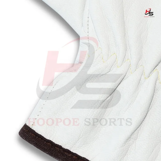 Белые кожаные рабочие перчатки на заказ унисекс защитные с логотипом таможни