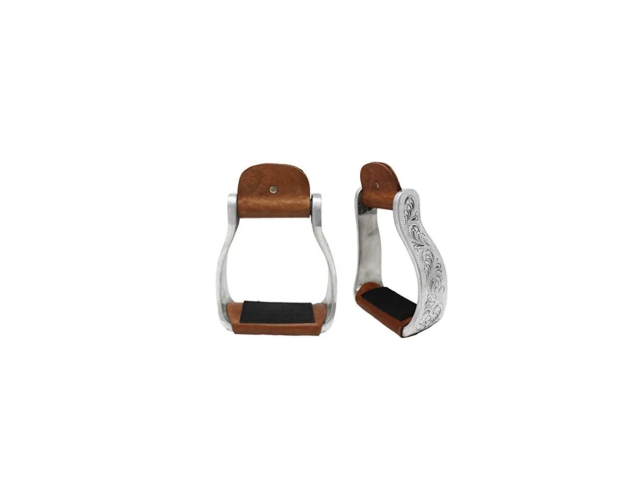 Horse Western Saddle Pair Stirrups Carved Aluminum 5-1/4 Wide Stirrups Outdoor Sports Equestrian Stirrups