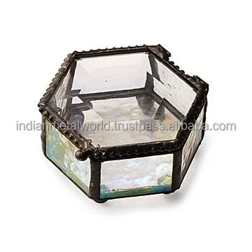 Серебряная шкатулка для ювелирных изделий индивидуальная форма высококачественные металлические и стеклянные безделушки шкатулки украшений подарков