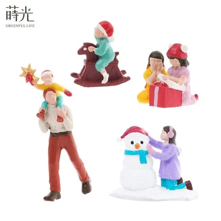 [2.9] Christmas Character Terrarium Miniature Dollhouse Accessories Figurines Made of Resin