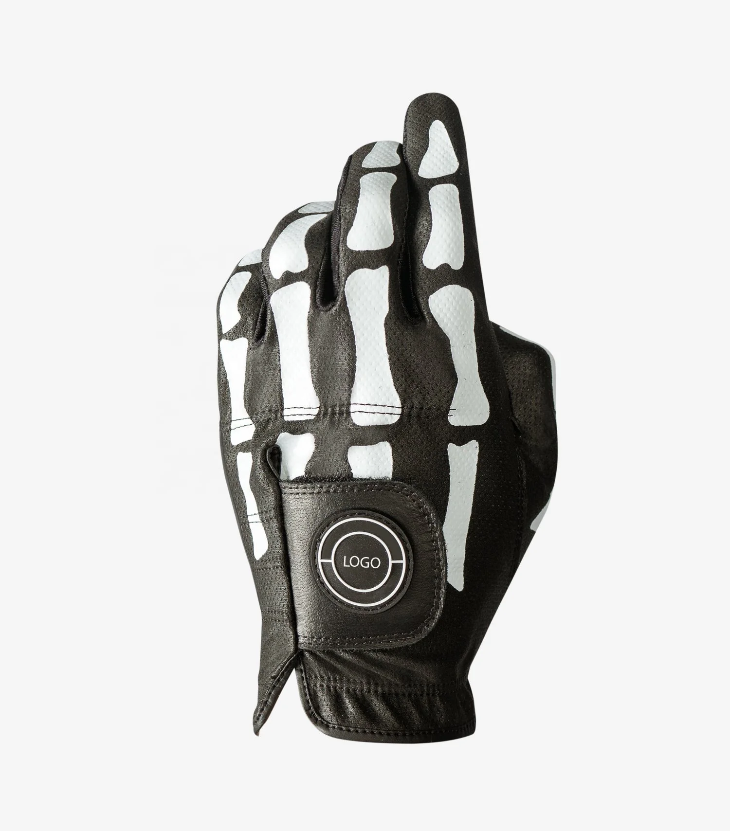Wholesale Golf Gloves 100% AAA Cabretta Leather Custom Logo Oem Bone design Soft Full Color Men Left Handed Leather Golf Gloves
