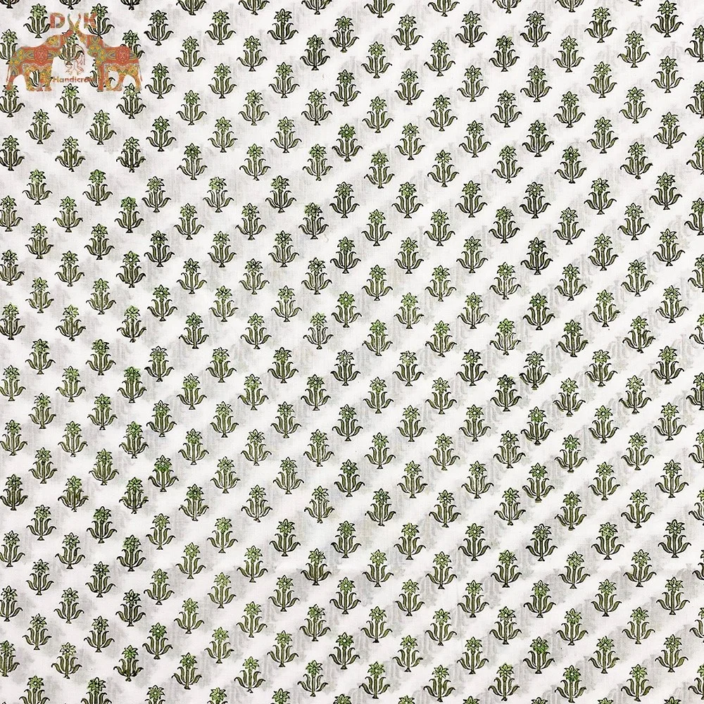 Latest Collection Indian Floral hand block print high quality beautiful fabric wholesale summer cotton dress fabric light weight