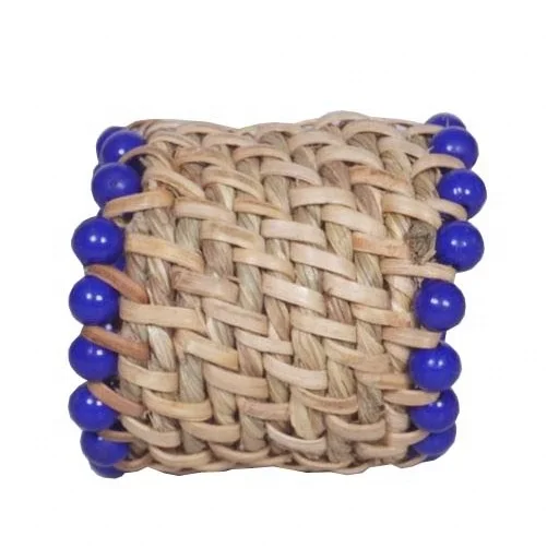 LATEST COLLECTION RUSTIC JUTE COLOR BEADS NAPKIN RING BEST USE FOR HOUSE AND HOTEL PARTIES NAPKIN RING