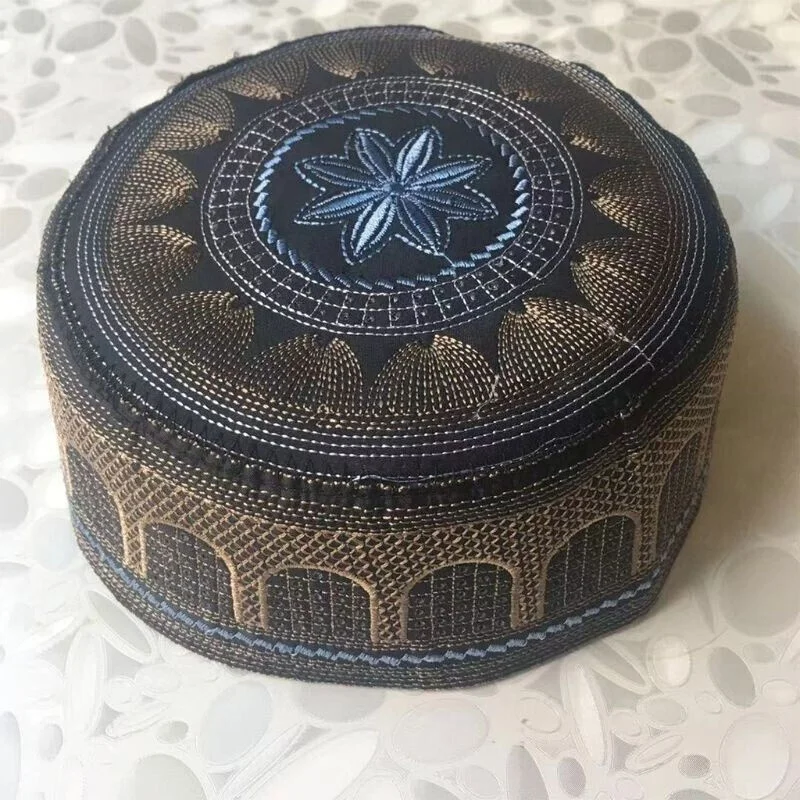 New Style Wholesale Egyptian Bangladesh Arabic Men Embroidery Muslim Prayer Hat Islamic Kufi Hat For Muslim Direct From Factory