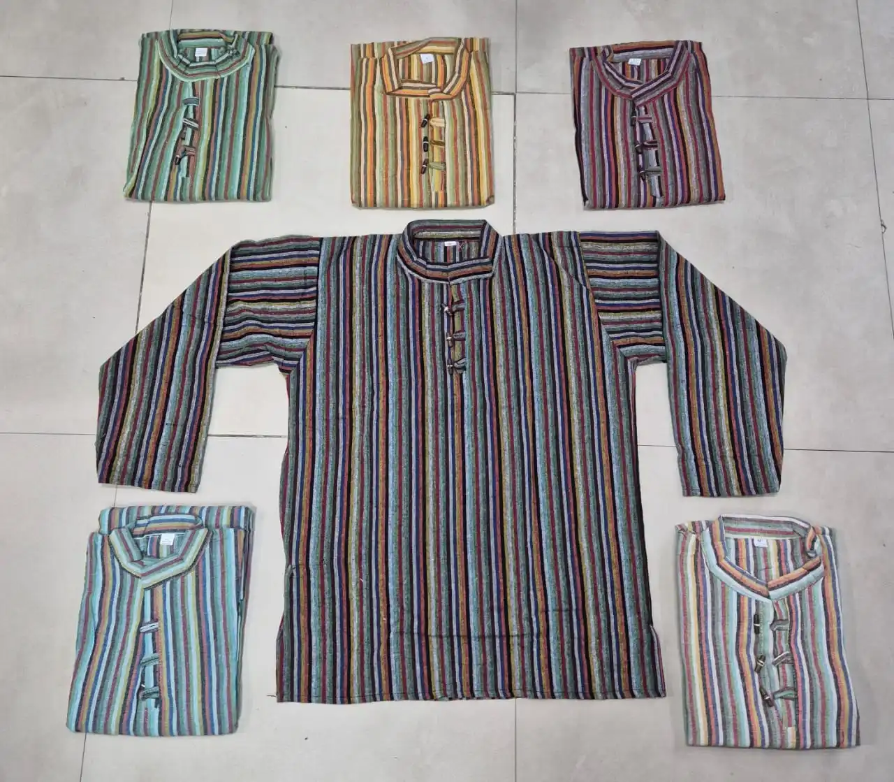 Cotton mens  shirts Long Kurta Shirt Casual apparels in stock ready made Garments in India