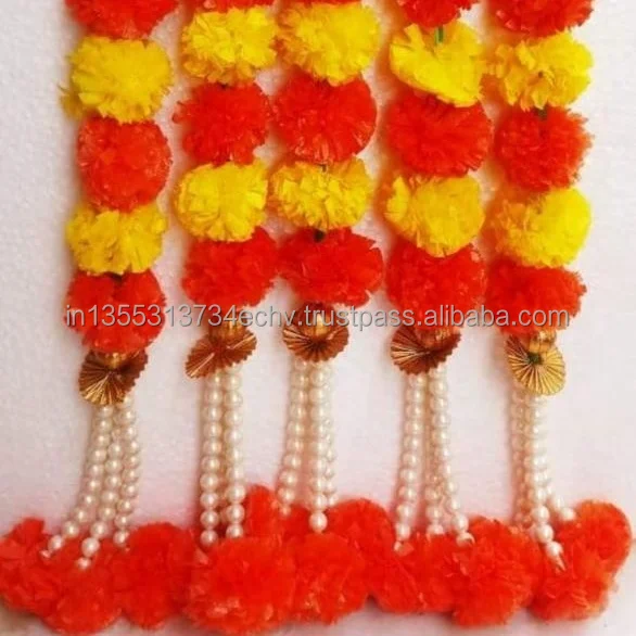 Искусственный цветок календулы ручной работы дверь подвесная свадебный фон украшение индийский Торан венки