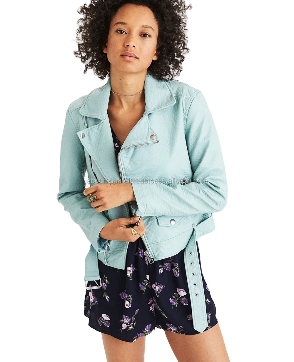 Factory Made Customized Design High Quality Professional Certificated Winter Leather, New Hot Selling Women Biker Leather