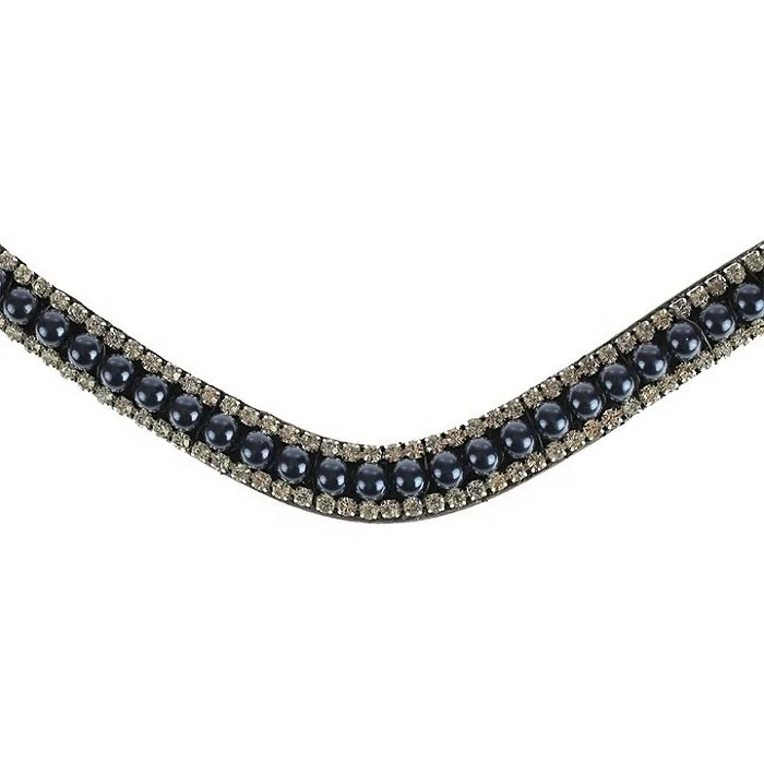 Equestrian Horse Leather Diamante Brow-band Bling White Diamond Crystals Single Layer OEM Accepted