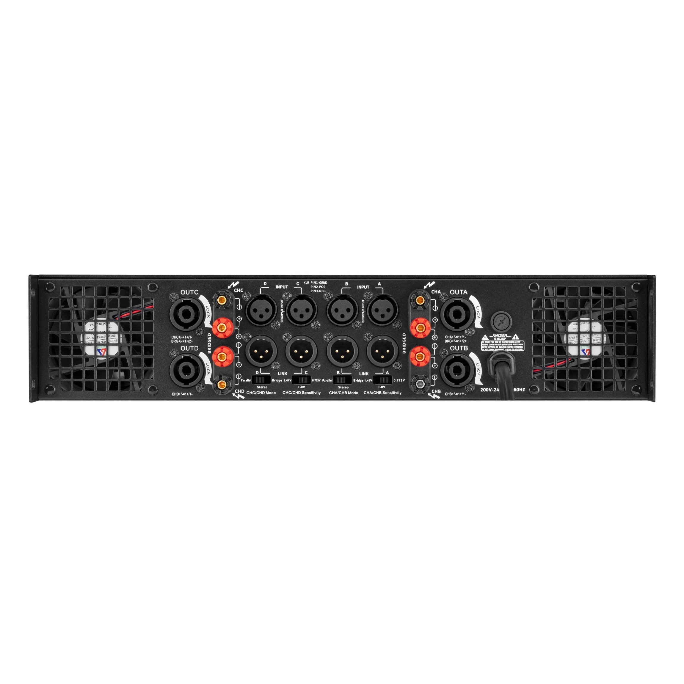 stereo amplifier module 4channel 1200watts class h 2u 2ohm 4ohm 8ohm amplified audio mixer amplifier