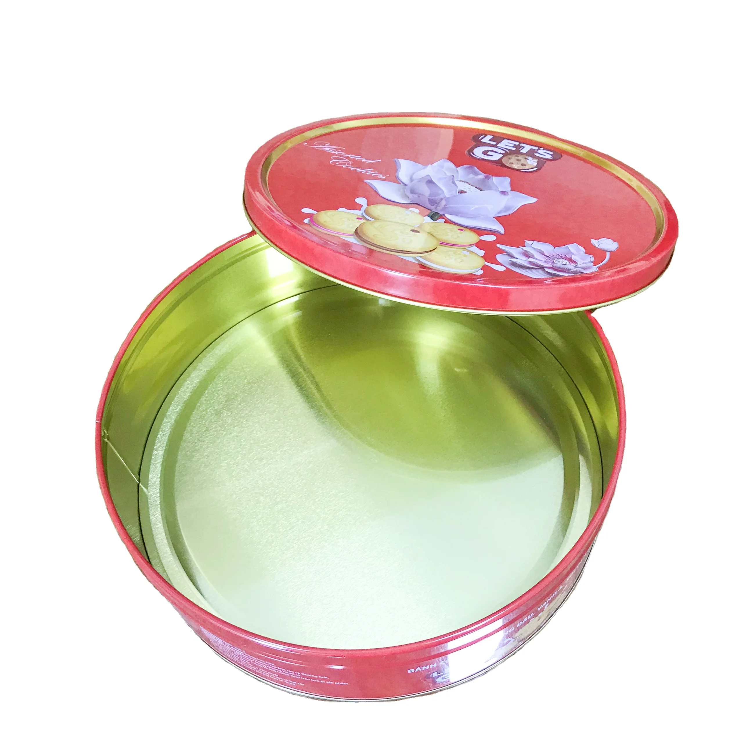 New design Embossing  printing tin can packaging box for cookies