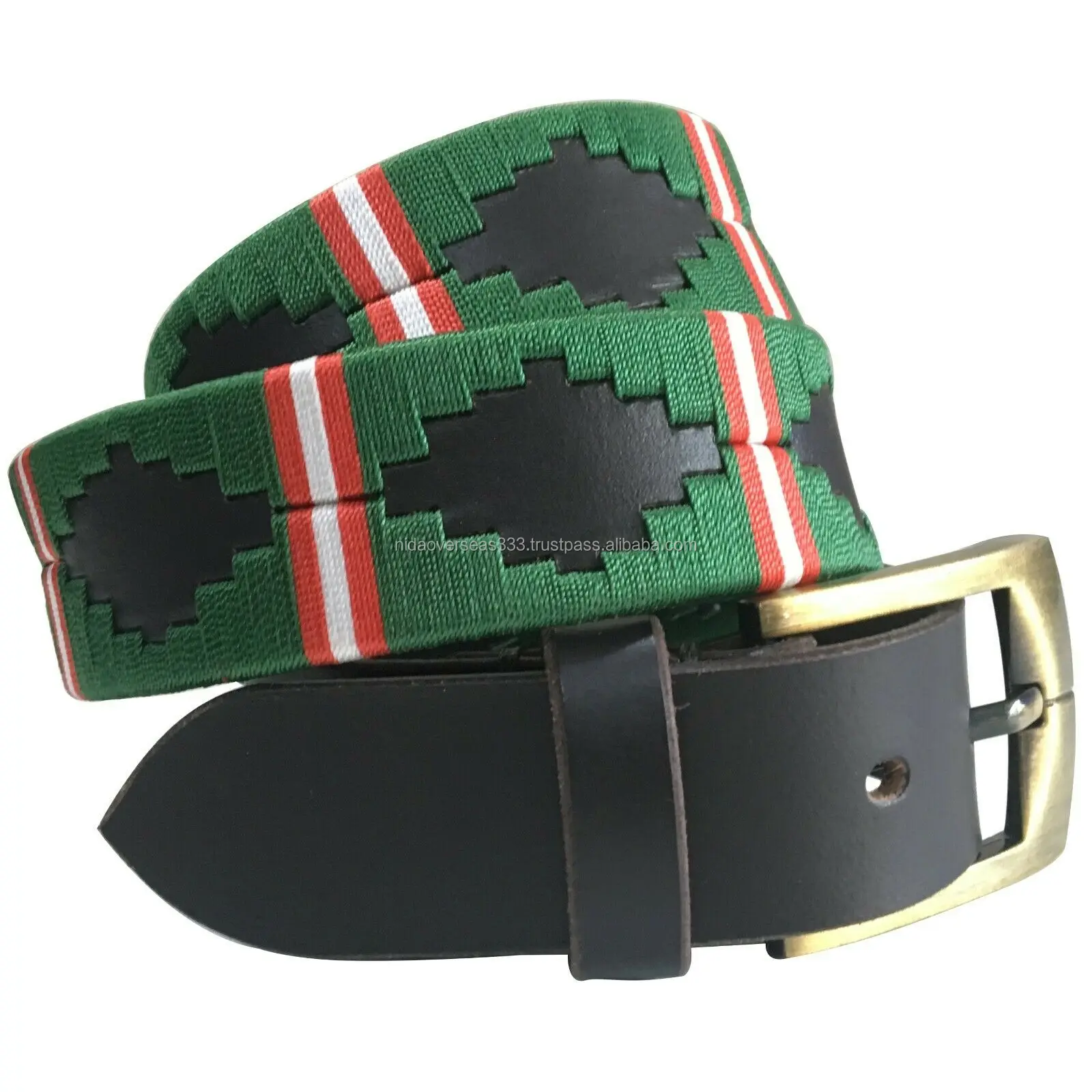 Premium Quality Vegetable Drum Dyed Leather Argentinian Hand Stitched Polo Belt With Solid Brass Buckle men accessories belt