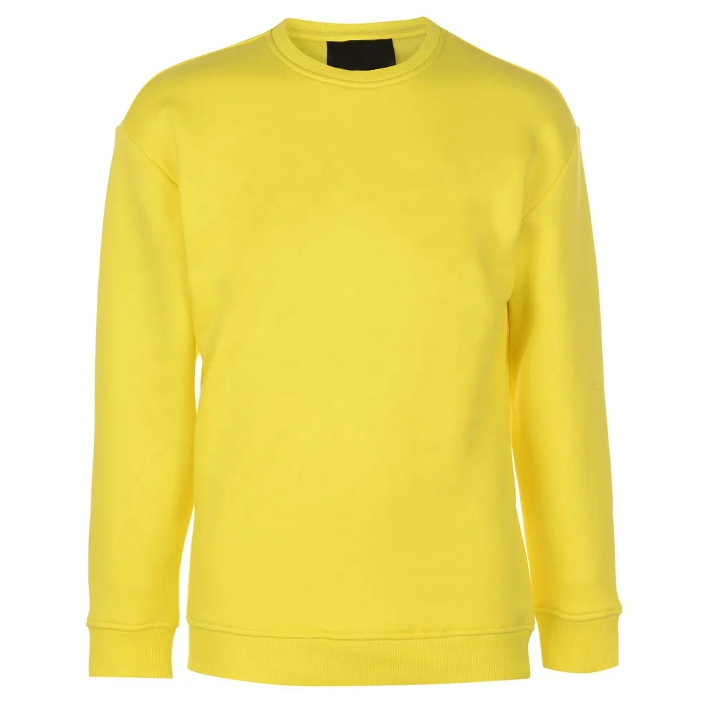 Pullover O Neck Sweatshirt Pakistan Made Sweat Shirts For Men With Raglan Sleeve | Yellow School Crewneck Modal sweatshirt