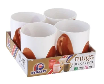 Plastic Drinkware Tumbler Coffee Microwave Safe Reusable Mugs Bob Bon 300 Ml - 4 Pcs set