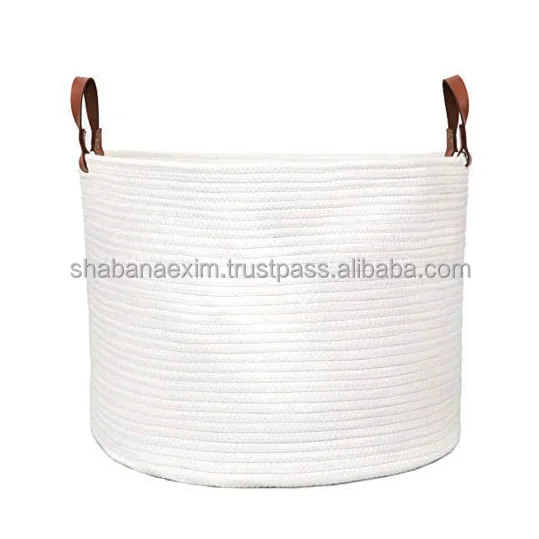 Portable Box Foldable Kids Baby Cloth Storage Basket Cotton  Basket for Organizing with Different Color & Sizes Longer Stay