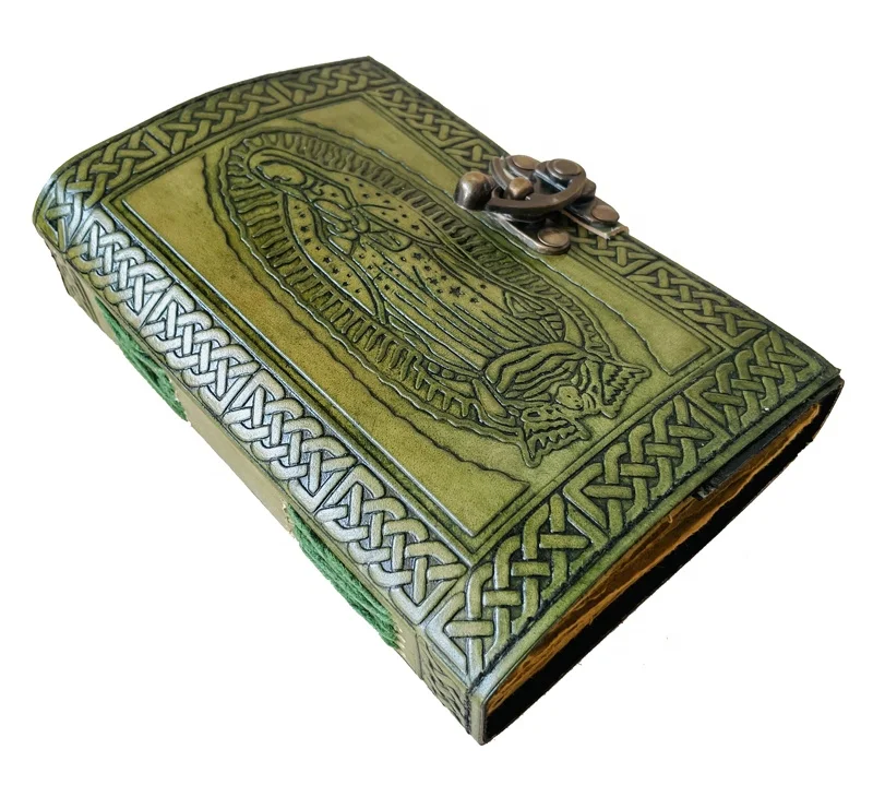 Book of Spells Mother Leather Bound Journal Deckle Edge Paper Daily Green Journal Antique Vintage Book for Men and Women