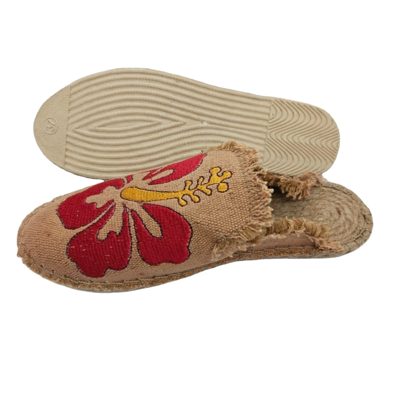 Customized Size Customized Design Available in Unique Design Jute Fabric Espadrille Sandals with Synthetic Lining Rubber Outsole