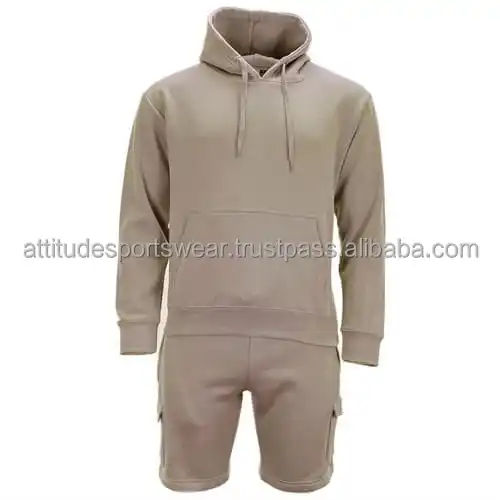 2024 Men High Quality Hoodie Set With Drawstring Ribbed Cuff For Men  Custom Logo #D