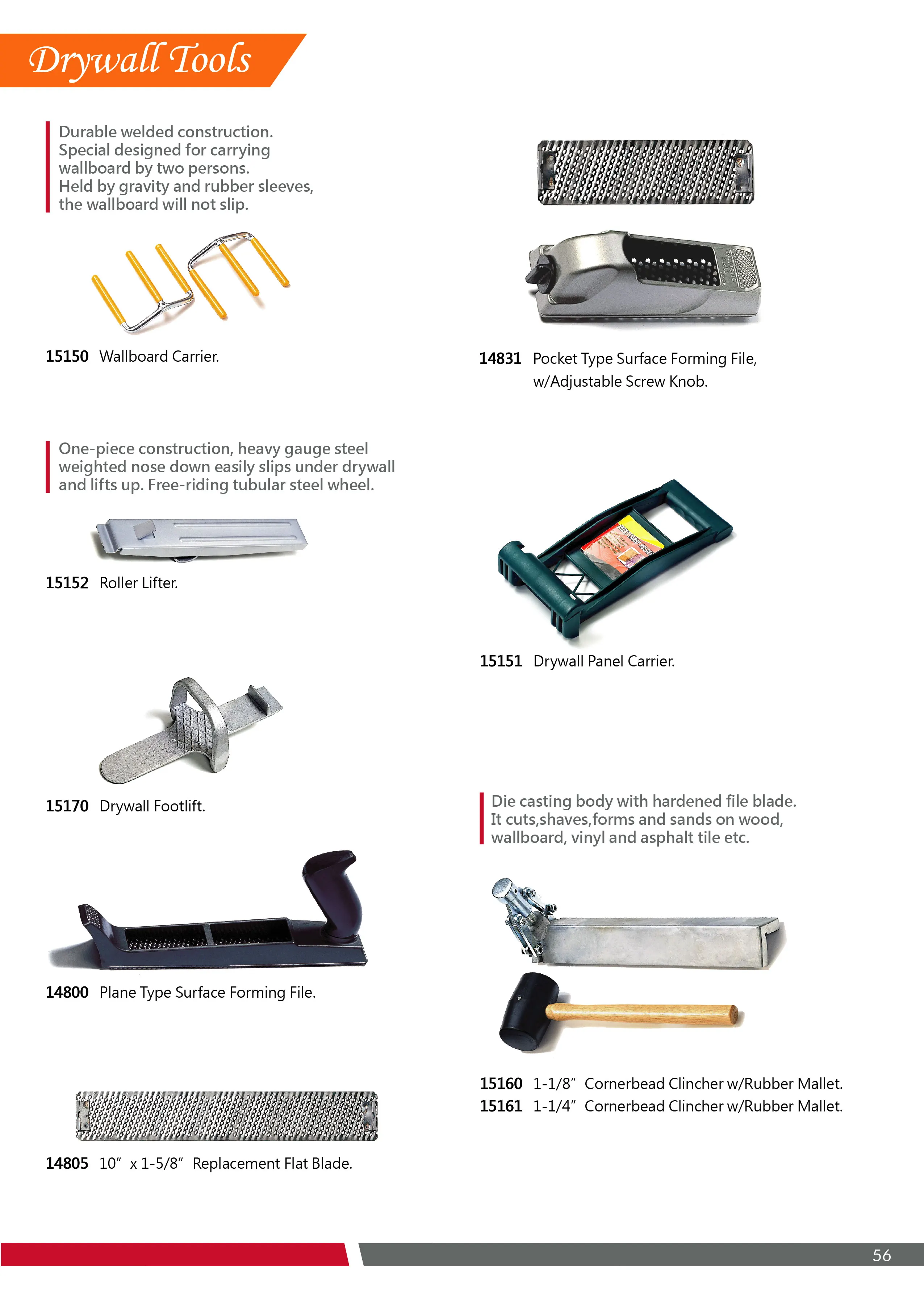 Corner bead Clincher with Rubber Mallet