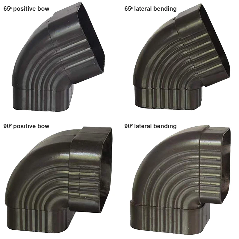 Eaves gutter falling water system aluminum alloy gutter metal roof drainage rain tank 90 degree side bend down pipe fittings