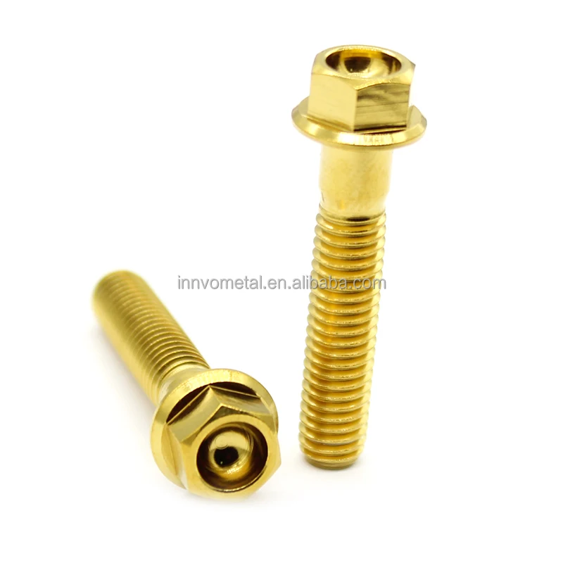 M6 Gr5 Titanium Bolt M6 M8 M10 Motorcycle Titanium Hex Flange Bolt