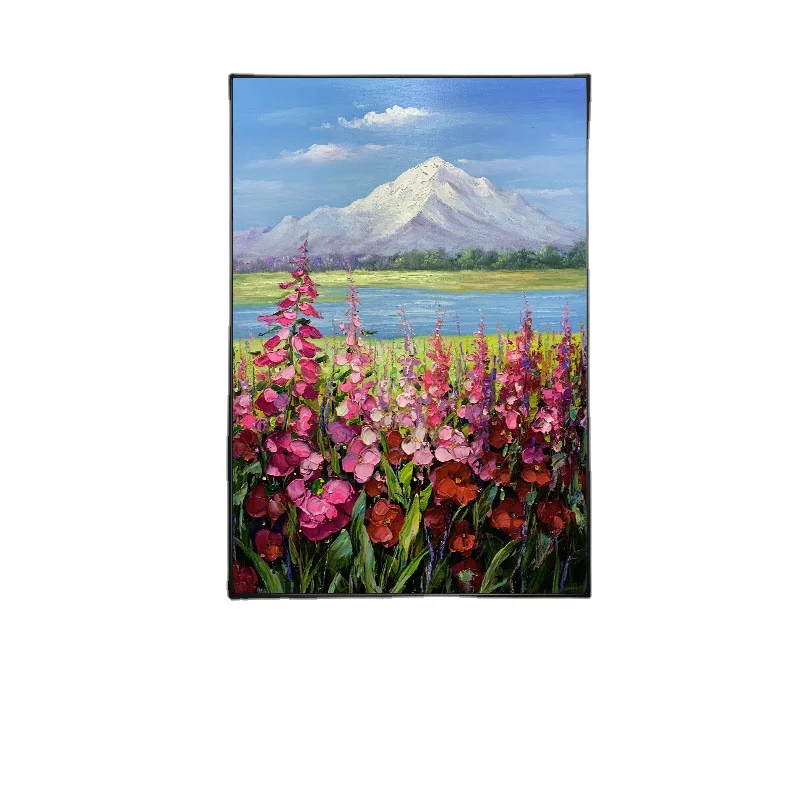 
Hot sale colorful abstract flower canvas oil painting wall decor art 