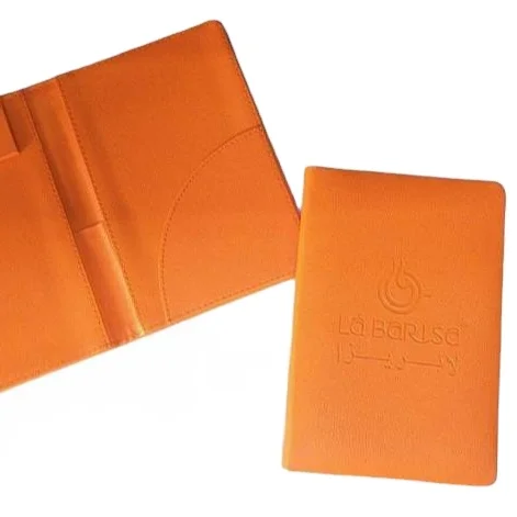 Orange Color High Quality Leather and Wood Menu Folder Promoting Sales for Restaurant Hotel Wine Bar from India