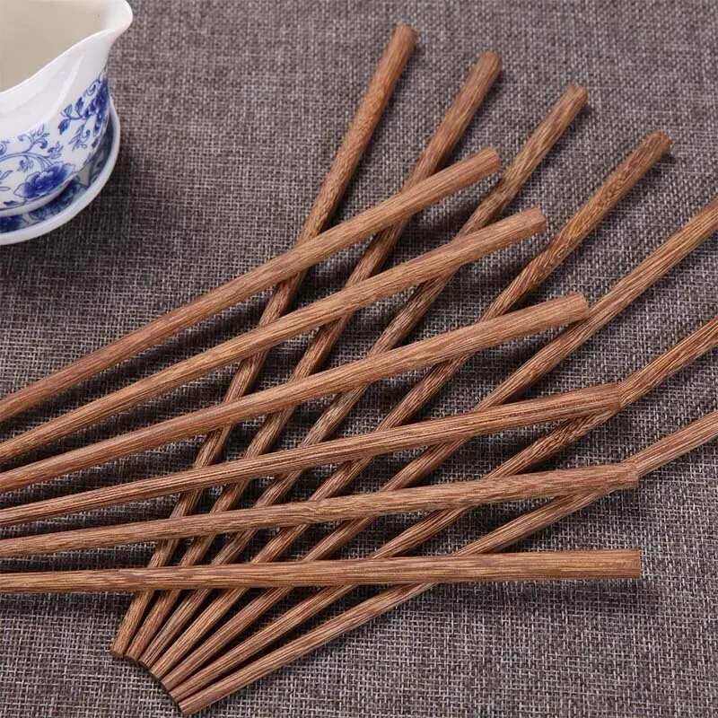 Log Chicken Wing Wooden Chopsticks Lacquerless and Waxless Japanese Hotel Household Mahogany Chopsticks 10 Pairs Set
