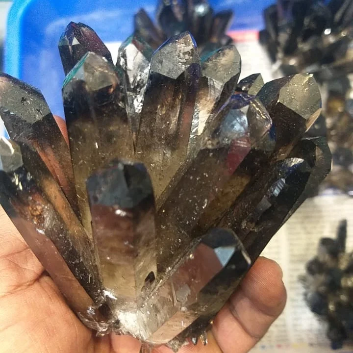 Smokey quartz crystal  Cluster Raw  Grade A raw Cluster Brazil Natural  Healing Crystal Energy crystal  energy  raw Stone