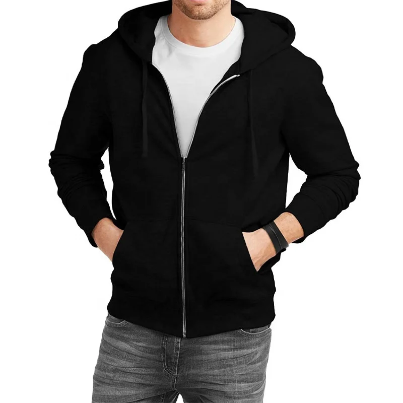 Custom logo hoodie Unisex 100% Cotton 2 Color Patchwork men tops Hooded Casual Fashion Clothing Men Oversize Zip Up Hoodie