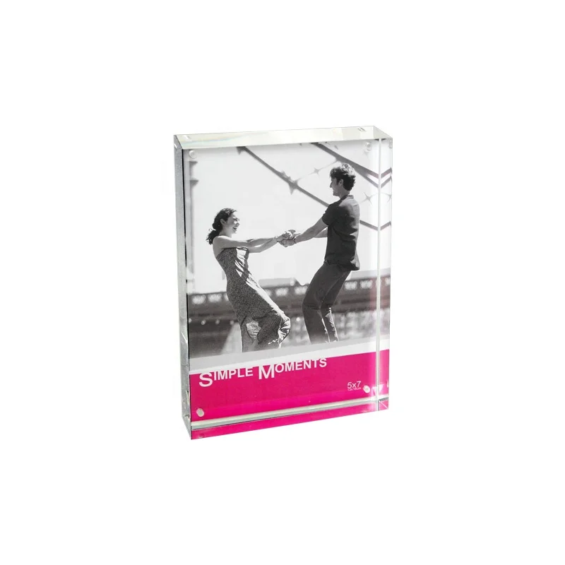 Акриловая магнитная фоторамка с металлической панелью для современного украшения