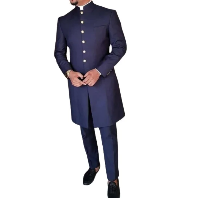 Rajasthani Luxury Stylish Jodhpuri Style Indowestern Round Neck Wedding Wear Party Handmade Ethnic Traditional