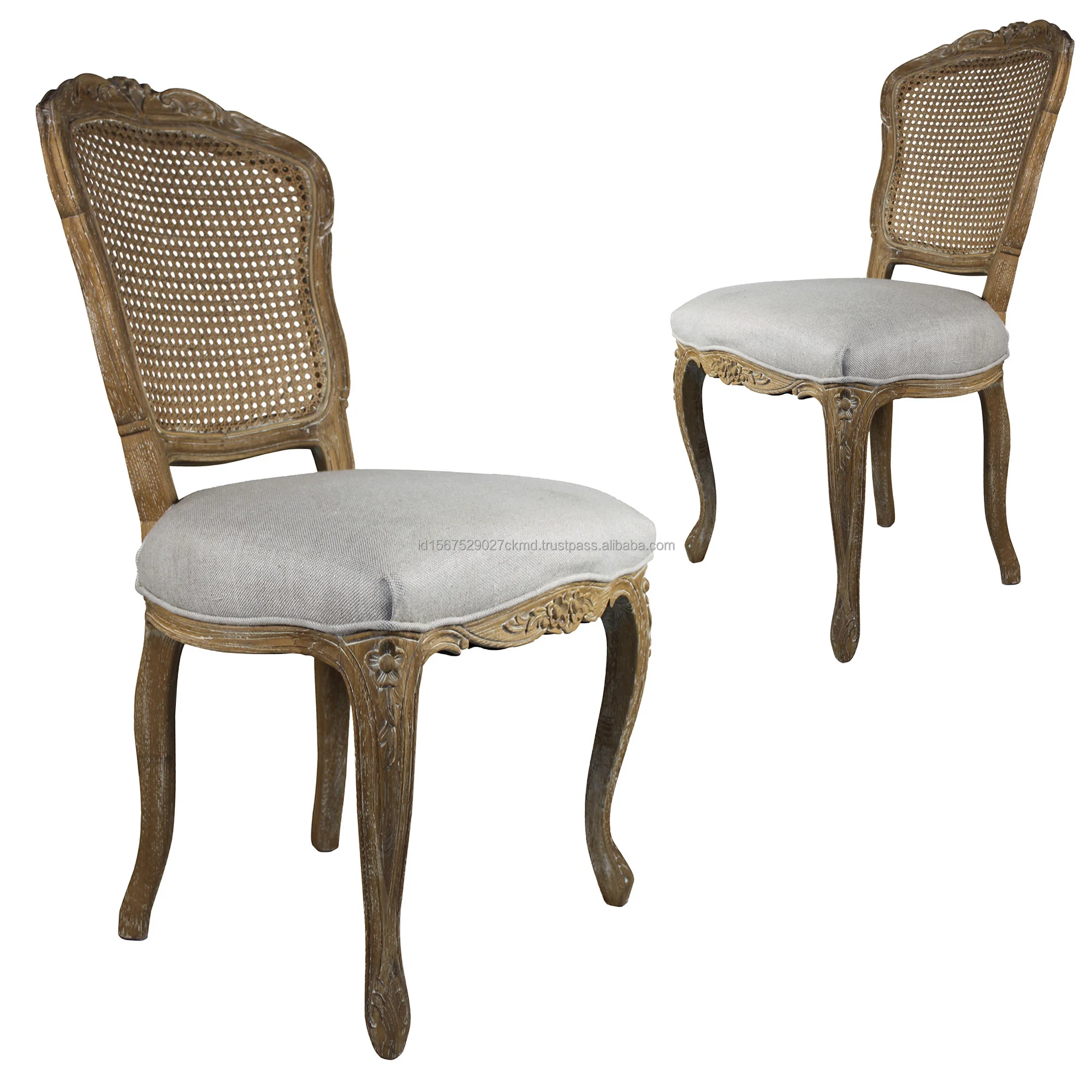 French Style Carved Design Wooden Chair/rattan Back ChairDining Chair Indoor Furniture Bar Hotel Wholesale Price