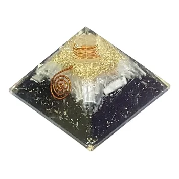 Tourmaline & Selenite Super Protection Reiki Orgone Pyramid Powerful protection Combination Natural Stone Metaphysical Healing