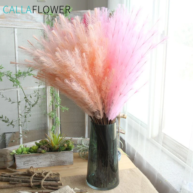 MW09914 New Design Artificial Feathered Grass Plant White Flower Hairy Straw For Christmas Picks