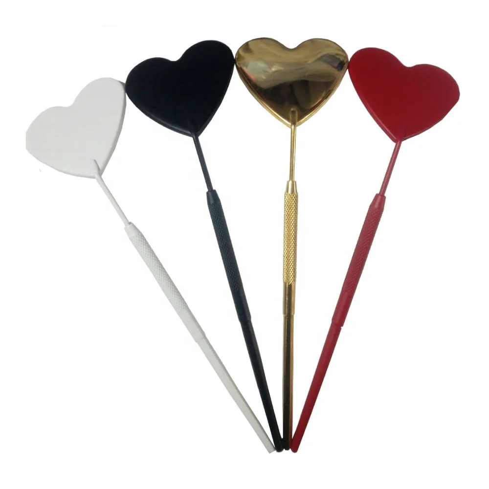 New Arrival Heart Shape Crescent Eyelash Mirrors Gold With Eco Friendly Black Card Box For Lash Beauty Eyelash Mirror