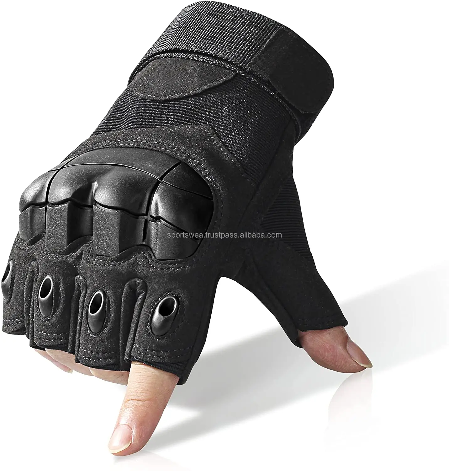 Half Finger Outdoor Gloves Fingerless Gloves for Riding Cycling Motorcycle Driving Gloves For daily use Black color