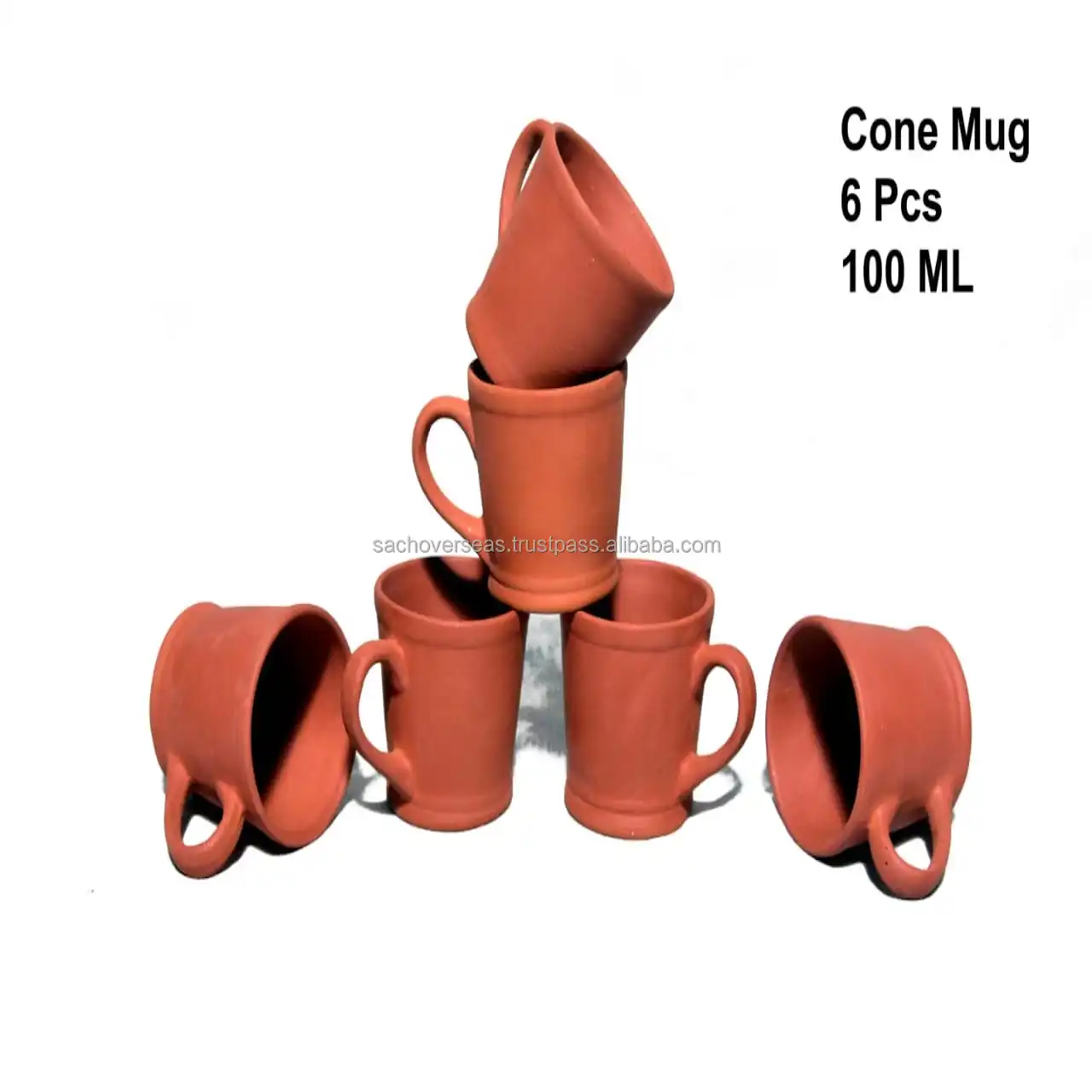 Elegant Handcrafted Earthen Brown Terracotta Tea Kettle Set with Cups, Plates, Milk Pot & Sugar Pot Non-Toxic & Eco-Friendly