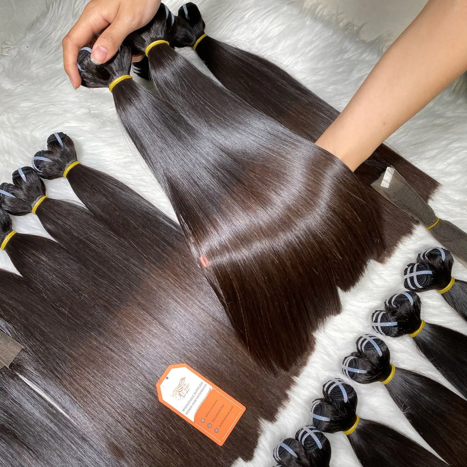 Wholesale Supplier Vietnamese Raw Hair Unprocessed Virgin Natural Super Silky Bone Straight And Wavy Double Drawn Hair Bundles