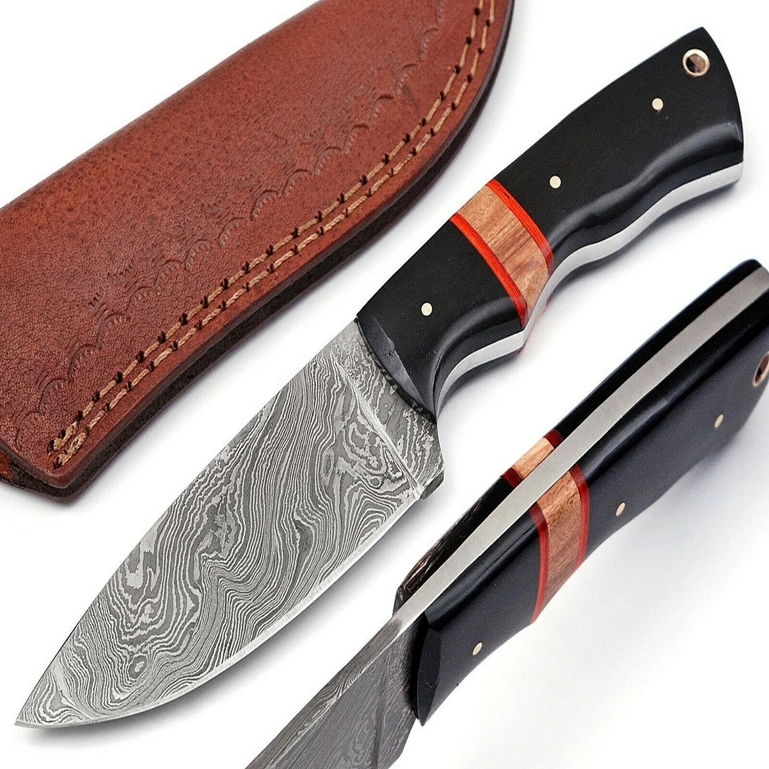 Custom Handmade Damascus steel Hunting knife fixed blade Skinner Knife Camping Knife