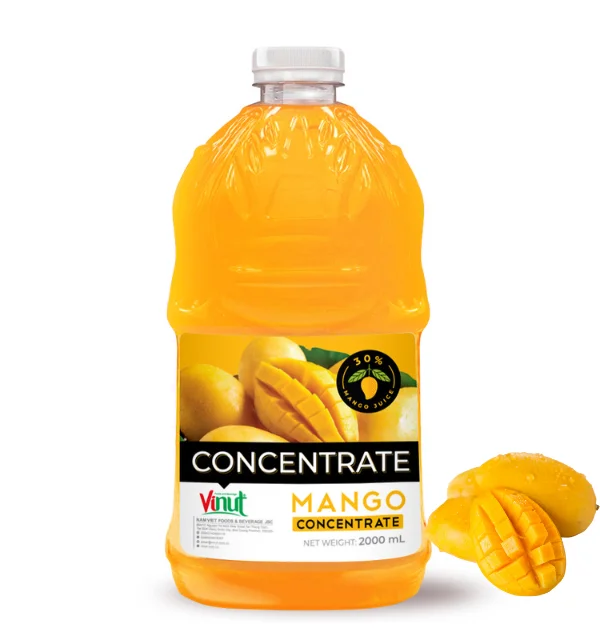 2L Vinut Bottle Concentrate Flavor Mango - 30% Mango Juice Supplier Services OEM Vietnam best mango juice