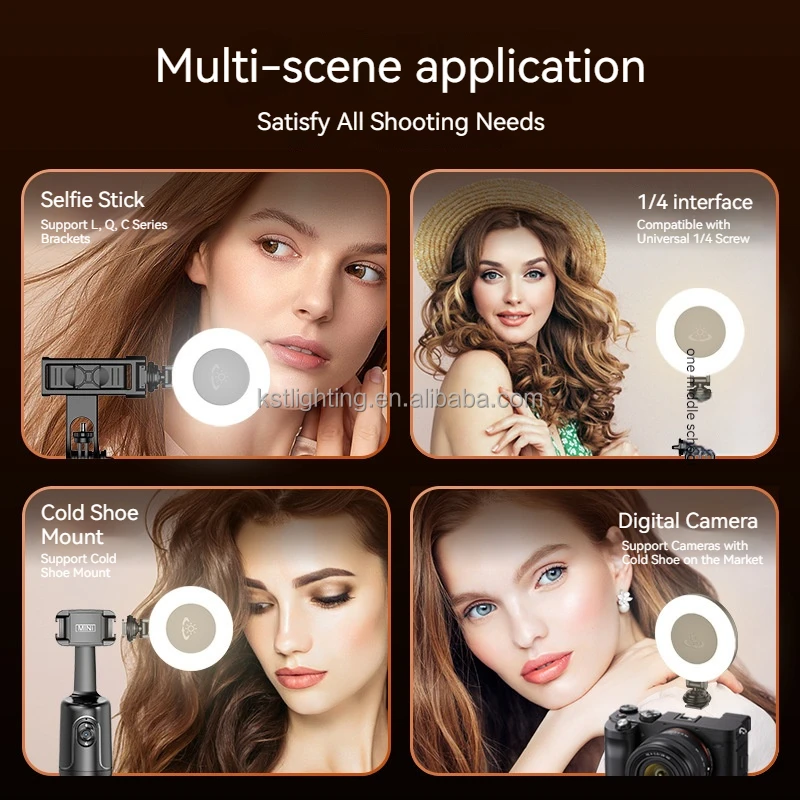 New Portable Pocket Mini Selfie Phone Camera Ring Light lamp D07 LED Fill Light with Multiple Ports 3 color temperature