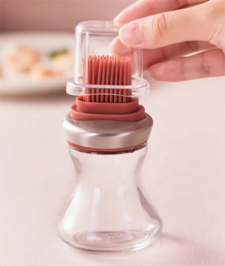 Maisons Kitchen Gadgets Baking Grilling Tool 95ml Food Oil Storage Oil Dispenser Bottle with Silicone Brush